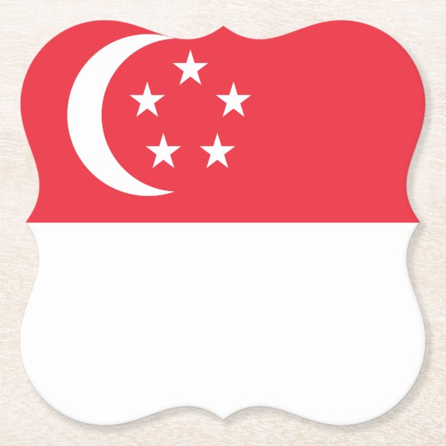 Singapore Flag Paper Coaster (Front)