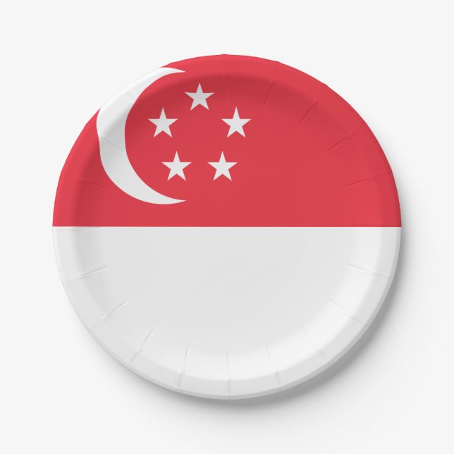 Singapore Flag Paper Plate (Front)