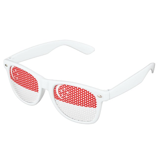 Singapore Flag Retro Sunglasses (Angled)