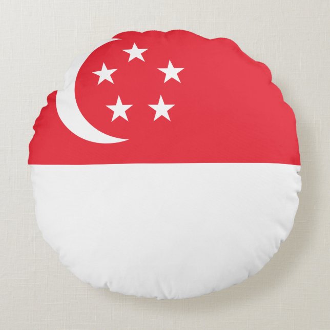 Singapore Flag Round Cushion (Front)