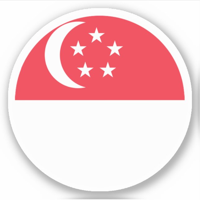 Singapore Flag Round Sticker (Front)