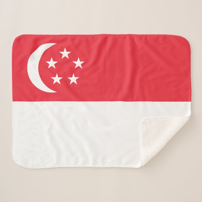 Singapore Flag Sherpa Blanket (Front (Horizontal))