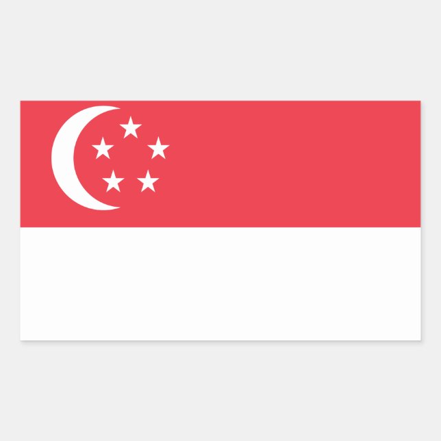 Singapore Flag Stickers* Rectangular Sticker (Front)