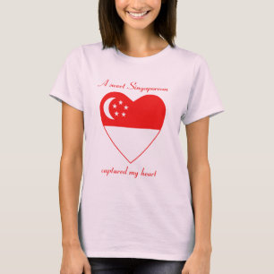 Singapore Flag Sweetheart T-Shirt