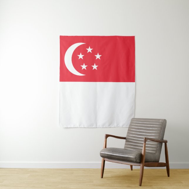 Singapore flag tapestry (In Situ)