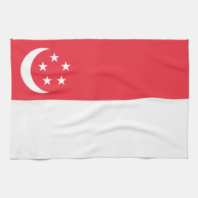 Singapore flag tea towel (Horizontal)