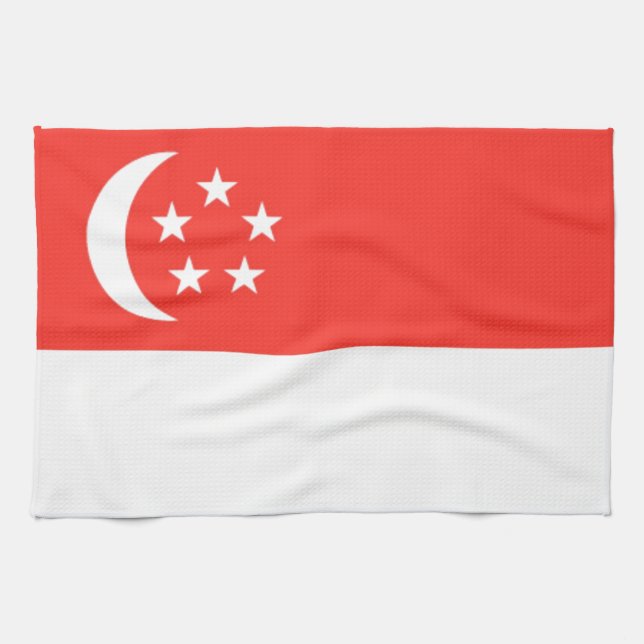 Singapore Flag Tea Towel (Horizontal)