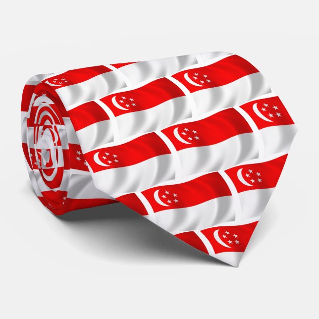 Singapore Flag Tie (Rolled)