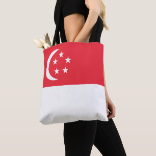 Singapore flag tote bag
