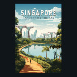 Singapore Gardens By The Bay Travel Art Vintage Poster<br><div class="desc">Singapore retro vector travel design. Marina Bay is an upscale area of skyscrapers,  posh hotels and luxury malls. It's known for the towering Singapore Flyer Ferris wheel and the flower conservatories and colourful Supertrees of Gardens by the Bay.</div>