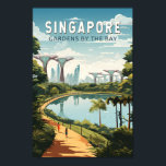 Singapore Gardens By The Bay Travel Art Vintage Poster<br><div class="desc">Singapore retro vector travel design. Marina Bay is an upscale area of skyscrapers,  posh hotels and luxury malls. It's known for the towering Singapore Flyer Ferris wheel and the flower conservatories and colourful Supertrees of Gardens by the Bay.</div>