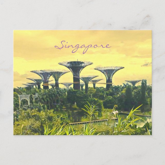 Singapore Gardens by the Bay travel print Postcard (Front)