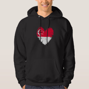 Singapore Heart Singaporean Flag Singaporean Pride Hoodie