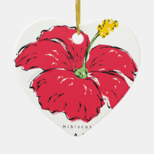 SINGAPORE HIBISCUS COLLECTION CERAMIC TREE DECORATION