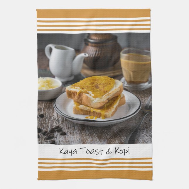 Singapore Kaya Toast & Kopi Kitchen Towel (Vertical)