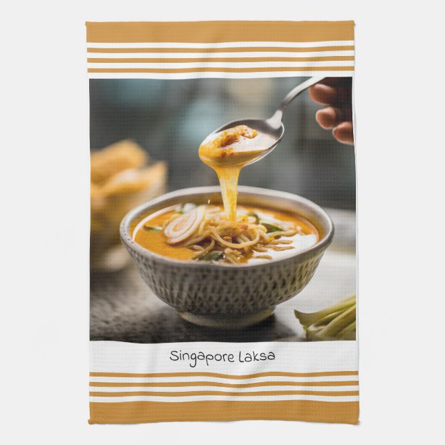Singapore Laksa Kitchen Towel (Vertical)