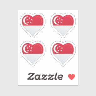 Singapore love flag pride heart sticker