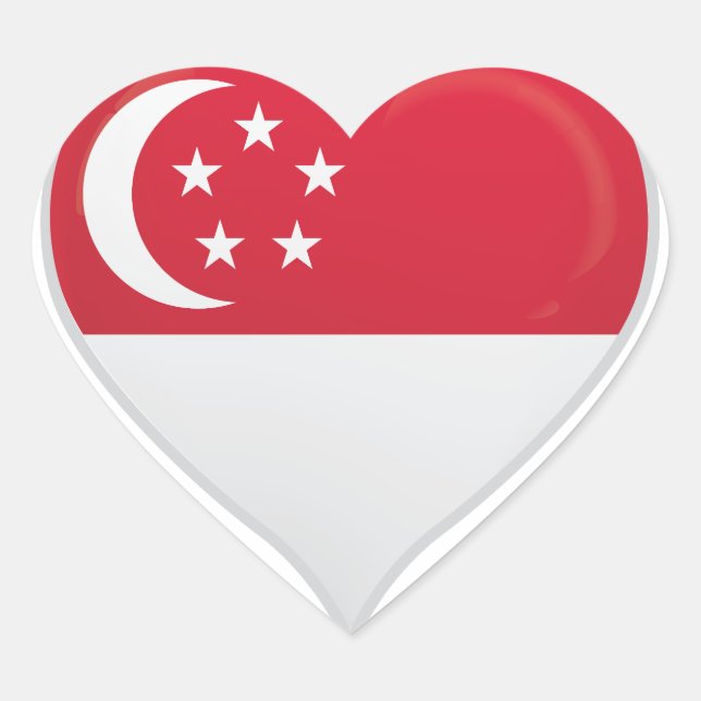 Singapore love flag pride heart sticker (Front)