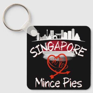 Singapore Loves Mince Pies Cityscape Key Ring