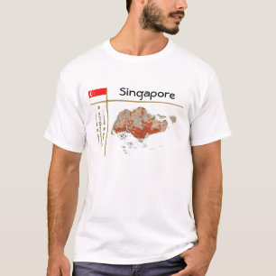 Singapore Map + Flag + Title T-Shirt