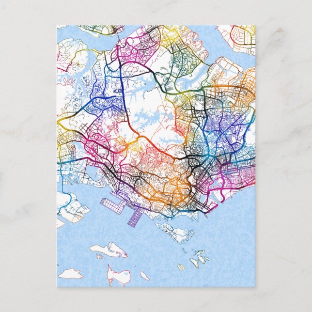 Singapore Map Postcard (Front)