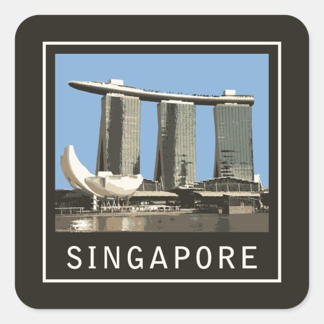 Singapore Marina Bay Sands Square Sticker (Front)