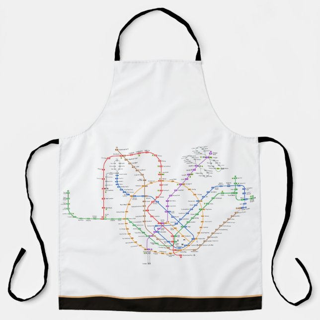 Singapore MRT Stations All-Over Print Apron (Front)