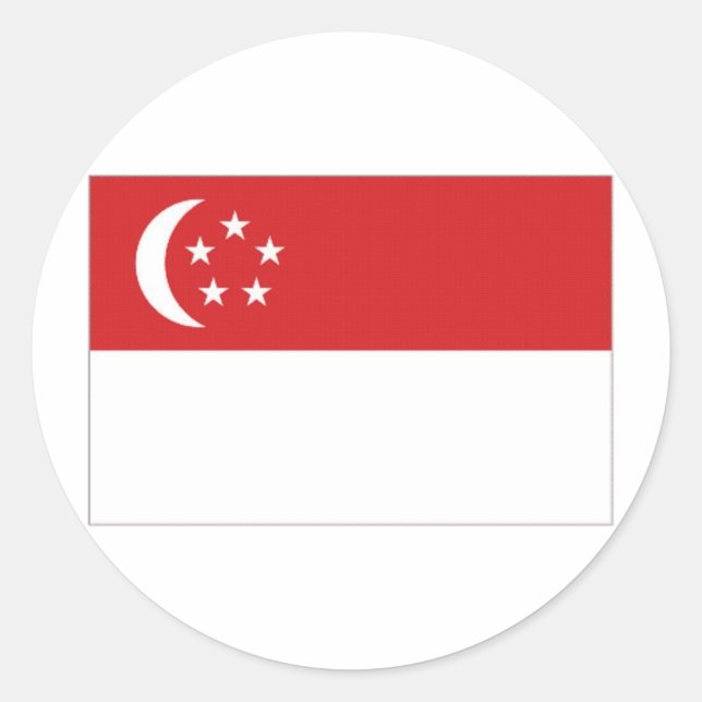 Singapore National Flag Classic Round Sticker (Front)