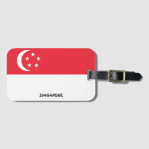 Singapore National Flag Patriotic Luggage Tag