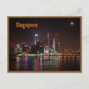 Singapore night postcard