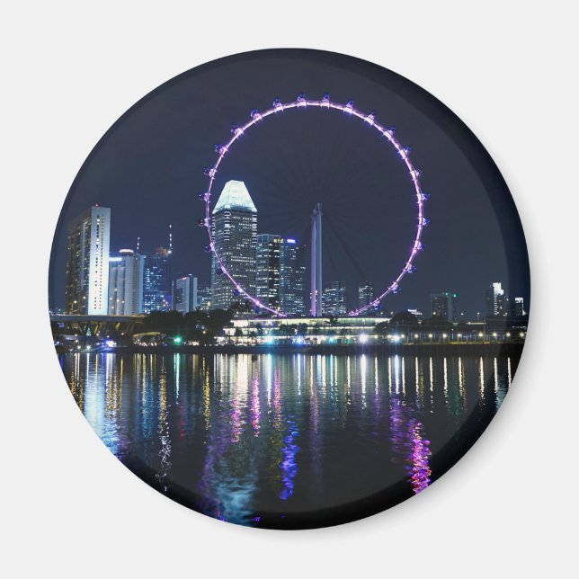Singapore night skyline magnet (Front)