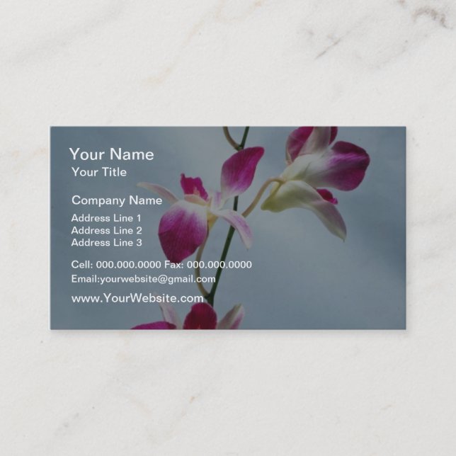 Singapore orchid flowers business card (Front)