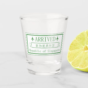 Singapore Passport Stamp Shot Glass