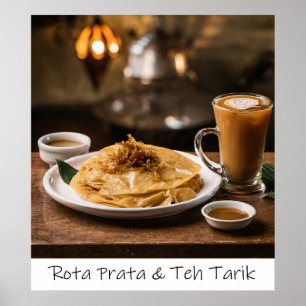 Singapore Roti Prata And Teh Tarik Archival Print