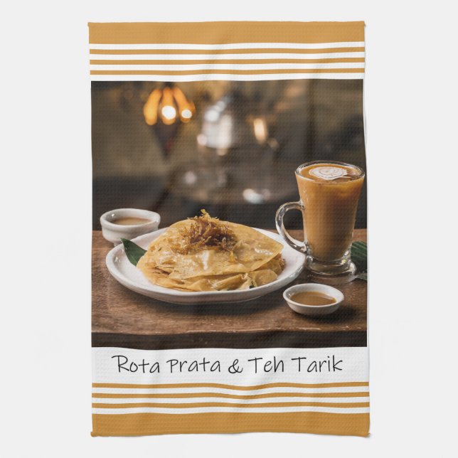 Singapore Roti Prata And Teh Tarik Kitchen Towel (Vertical)