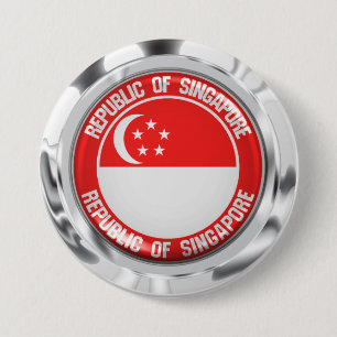 Singapore Round Emblem 7.5 Cm Round Badge