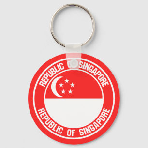 Singapore Round Emblem Key Ring