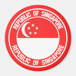 Singapore Round Emblem Magnet