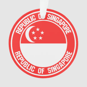 Singapore Round Emblem Ornament