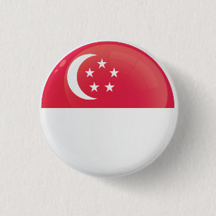Singapore  Round Icon Flag 3 Cm Round Badge