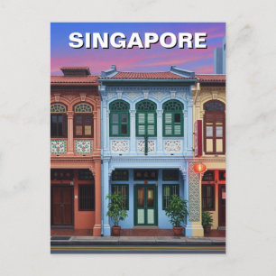 Singapore Shophouses Travel Postcard