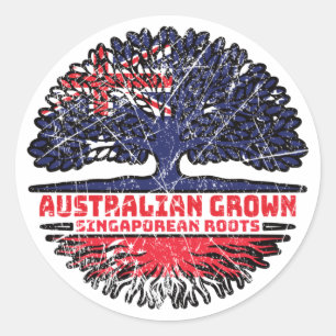 Singapore Singaporean Australian Australia Tree Classic Round Sticker
