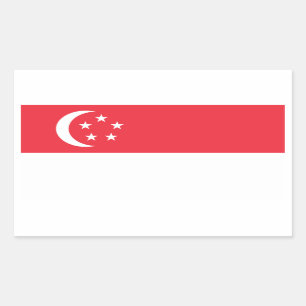 Singapore/Singaporean Flag Rectangular Sticker