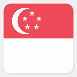 Singapore/Singaporean Flag Square Sticker