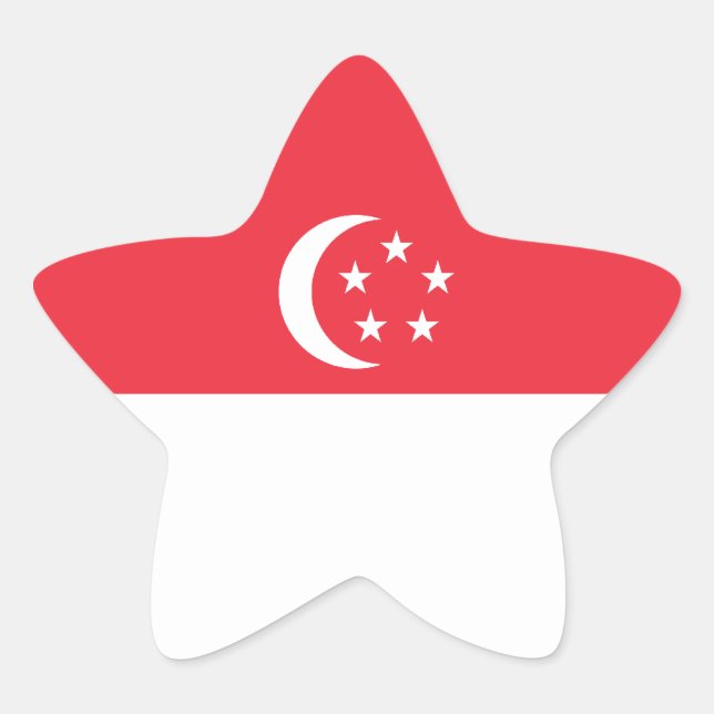 Singapore/Singaporean Flag Star Sticker (Front)