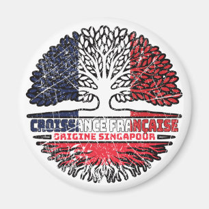 Singapore Singaporean French France Tree Roots Magnet