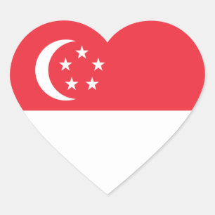 Singapore/Singaporean Heart Flag Heart Sticker