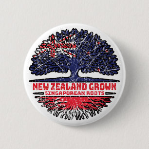 Singapore Singaporean New Zealander New Zealand 6 Cm Round Badge