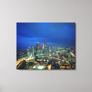 Singapore Skyline at night, Singapore Canvas Print