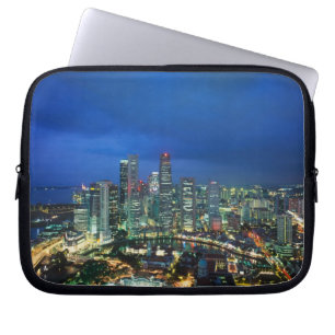 Singapore Skyline at night, Singapore Laptop Sleeve